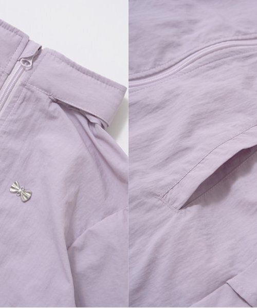 Lycee mine（リセマイン）の「【撥水加工】バックフリルAラインマウンテンパーカ(収納袋付き)（ブルゾン・キッズ・ラベンダー/ミント/アイボリー/ライラック/サックスブルー/レッド/クリーム/ネイビー・130cm/120cm/100cm/150cm/110cm/140cm）」の14枚目の写真