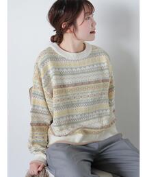 ehka sopo | 花ジャカードプルオーバー(ニット/セーター)