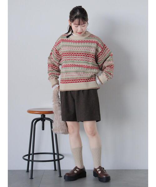 ehka sopo（エヘカソポ）の「花ジャカードプルオーバー（ニット/セーター・レディース・イエロー/レッド/ブルー/ピンク・F）」の7枚目の写真