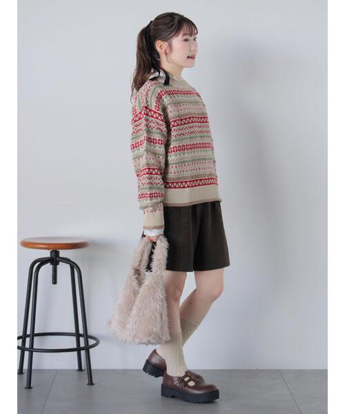 ehka sopo（エヘカソポ）の「花ジャカードプルオーバー（ニット/セーター・レディース・イエロー/レッド/ブルー/ピンク・F）」の6枚目の写真