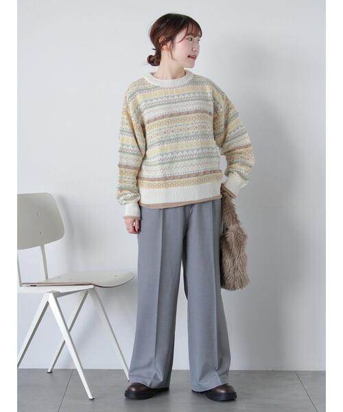 ehka sopo（エヘカソポ）の「花ジャカードプルオーバー（ニット/セーター・レディース・イエロー/レッド/ブルー/ピンク・F）」の20枚目の写真