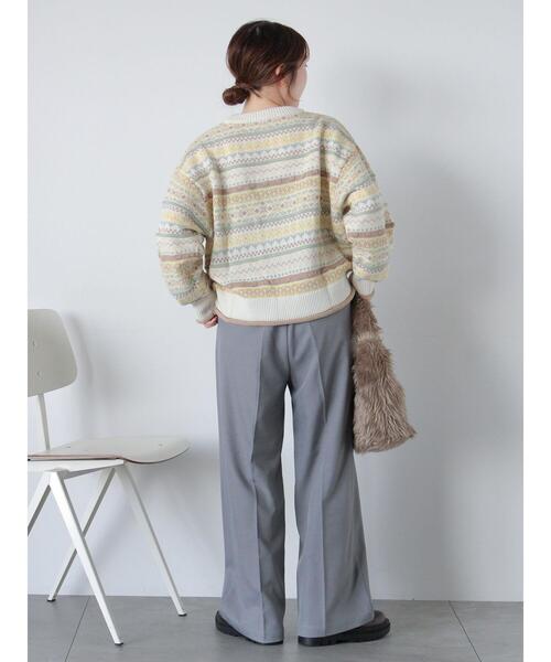 ehka sopo（エヘカソポ）の「花ジャカードプルオーバー（ニット/セーター・レディース・イエロー/レッド/ブルー/ピンク・F）」の17枚目の写真