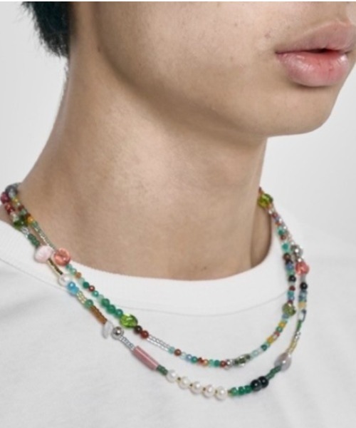 AJOBYAJO（アジョバイアジョ）の「【AJOBYAJO】Multi Color Beads Layered Necklace（ネックレス・メンズ・マルチ・ONE SIZE）」の3枚目の写真