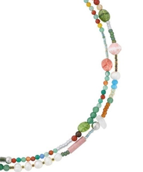 AJOBYAJO（アジョバイアジョ）の「【AJOBYAJO】Multi Color Beads Layered Necklace（ネックレス・メンズ・マルチ・ONE SIZE）」の4枚目の写真