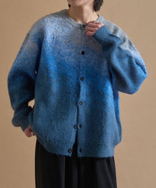 epnok（エプノック）の「グラデーションルーズカーディガン（カーディガン/ボレロ・メンズ・レッド/ネイビー/ブラック/ブルー/ライトグレー/ブラウン・LARGE/MEDIUM/SMALL）」の5枚目の写真