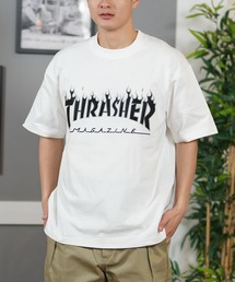 【ムラサキスポーツ限定】THRASHER/スラッシャー 半袖Tシャツ/半袖Tee 刺繍 オーバーサイズ ユニセックス 252TH1ST035