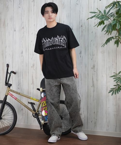 THRASHER(スラッシャー)の「【ムラサキスポーツ限定】THRASHER/スラッシャー 半袖Tシャツ/半袖Tee 刺繍 オーバーサイズ ユニセックス 252TH1ST035(Tシャツ/カットソー・メンズ・ホワイト/ブラック/ベージュ・XL/L/M)」の13枚目の写真