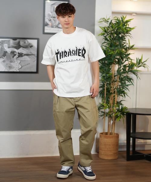 THRASHER(スラッシャー)の「【ムラサキスポーツ限定】THRASHER/スラッシャー 半袖Tシャツ/半袖Tee 刺繍 オーバーサイズ ユニセックス 252TH1ST035(Tシャツ/カットソー・メンズ・ホワイト/ブラック/ベージュ・XL/L/M)」の7枚目の写真