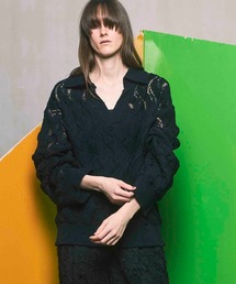 MAISON SPECIAL(]XyV)́sUNISEXtPrime-Over Zigzag Sheer Skipper Knit Pullover/vCI[o[WOUOVA[XLbp[jbgvI[o[yMAISON SPECIAL/]XyVz(jbg/Z[^[)