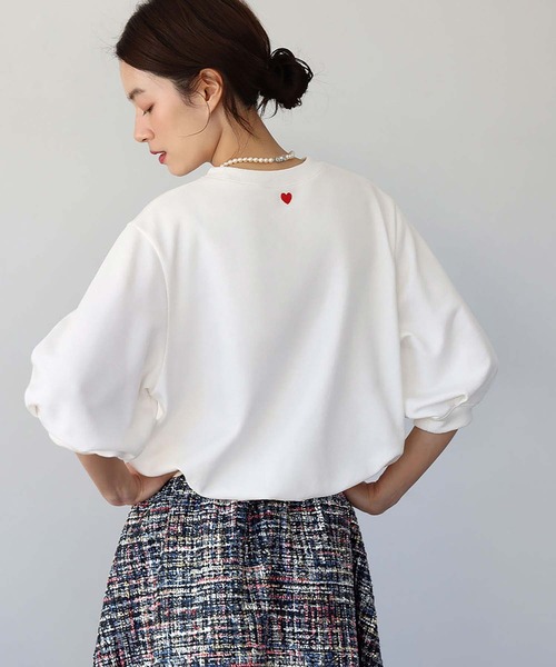 ELFRANK(エルフランク)の「ワンポイントハート刺繍 スウェット トレーナー プルオーバー【洗える】(スウェット・レディース・グレー/レッド/オフホワイト/グリーン/ホワイト系その他/レッド系その他/グリーン系その他/グレー系その他/ネイビー・FREE)」の19枚目の写真