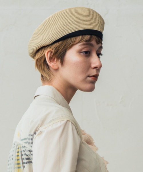 ORIENT(オリエント)の「杏(ハンチング/ベレー帽・レディース・ナチュラル/ブラック・FREE)」の2枚目の写真