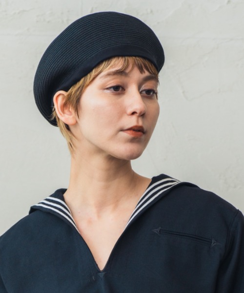 ORIENT(オリエント)の「杏(ハンチング/ベレー帽・レディース・ナチュラル/ブラック・FREE)」の1枚目の写真