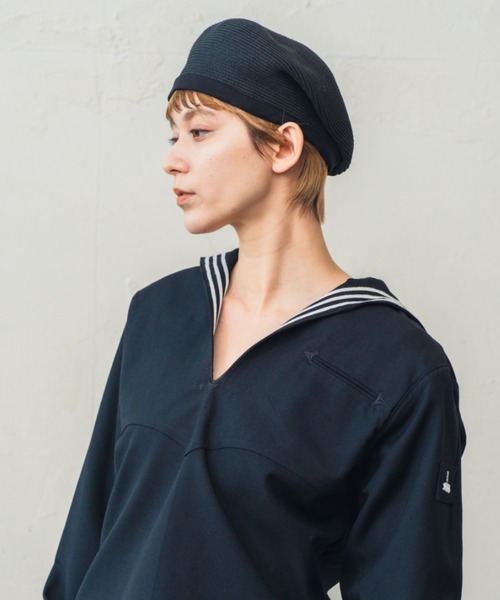 ORIENT(オリエント)の「杏(ハンチング/ベレー帽・レディース・ナチュラル/ブラック・FREE)」の3枚目の写真