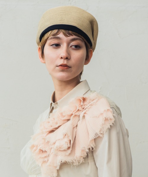 ORIENT(オリエント)の「杏(ハンチング/ベレー帽・レディース・ナチュラル/ブラック・FREE)」の6枚目の写真