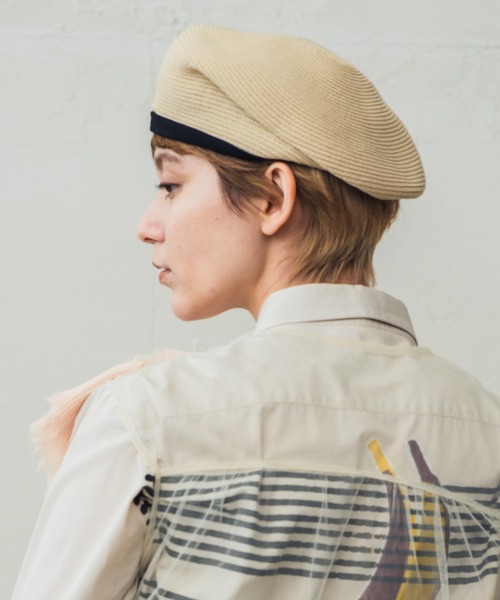 ORIENT(オリエント)の「杏(ハンチング/ベレー帽・レディース・ナチュラル/ブラック・FREE)」の5枚目の写真
