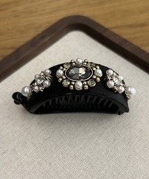 バレッタ　フランス製 レース風 ヘアクリップ 黒 Lace Ladies｜レースレディース（レディース）のバレッタ/ヘア