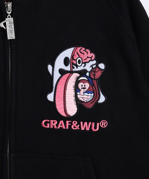 GRAF&WU ベリベリ内臓フェイク ゴースト 裏起毛ベロジップパーカー