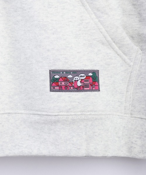 GRAF&WU（グラフアンドユー）の「GRAF&WU ベリベリ内臓フェイク ゴースト 裏起毛ベロジップパーカー（パーカー・メンズ・ホワイト/ブラック・M/L/XL）」の15枚目の写真