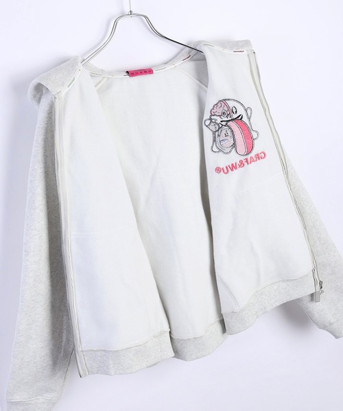 GRAF&WU（グラフアンドユー）の「GRAF&WU ベリベリ内臓フェイク ゴースト 裏起毛ベロジップパーカー（パーカー・メンズ・ホワイト/ブラック・M/L/XL）」の19枚目の写真