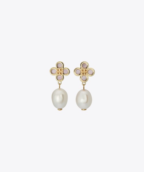 『Tory Burch』キラ ピアス(両耳用) セール】キラ クローバー パール ドロップピアス(ピアス(両耳