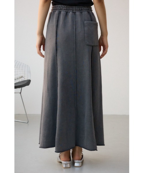 AZUL by moussy（アズールバイマウジー）の「ビンテージライク裏毛フレアスカート　春服　秋服　夏服　スウェットスカート　ロングスカート（スカート・レディース・杢グレー/ブラック・FREE）」の8枚目の写真