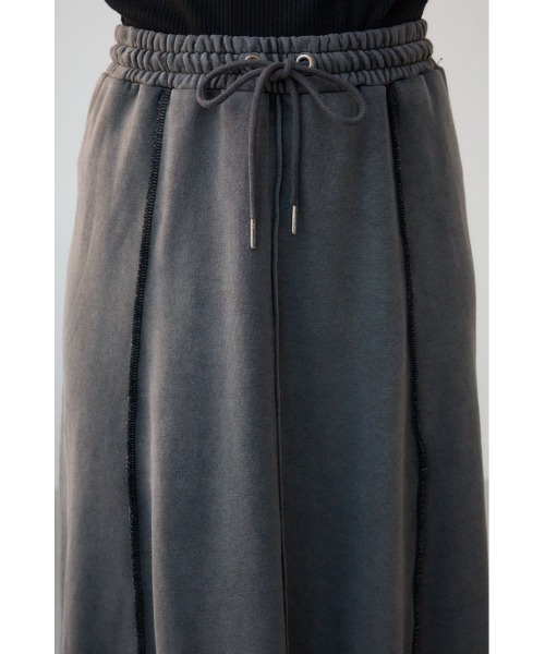 AZUL by moussy（アズールバイマウジー）の「ビンテージライク裏毛フレアスカート　春服　秋服　夏服　スウェットスカート　ロングスカート（スカート・レディース・杢グレー/ブラック・FREE）」の9枚目の写真