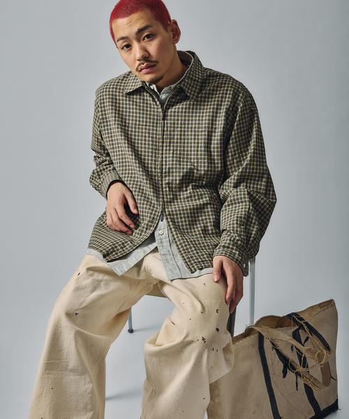 J.S Homestead ホームステッド　ストライプパンツ　日本製　X1678 セール】【J.S.Homestead】W/L WIDE STRAIGHT PANTS（スラックス