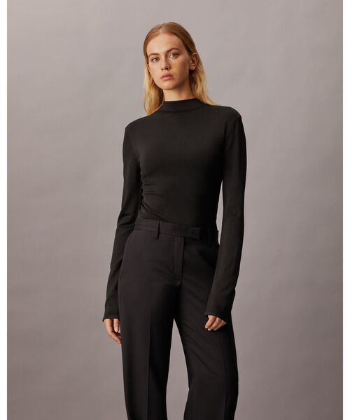 カルバンクライン) CALVIN KLEIN ビスコース ナイロン モックネック 