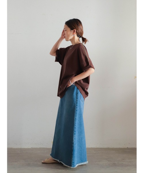 FIL DE FER（フィルデフェール）の「USA COTTON ルーズTEE（Tシャツ/カットソー・レディース・レッド/グリーン/ブラウン・FREE）」の20枚目の写真