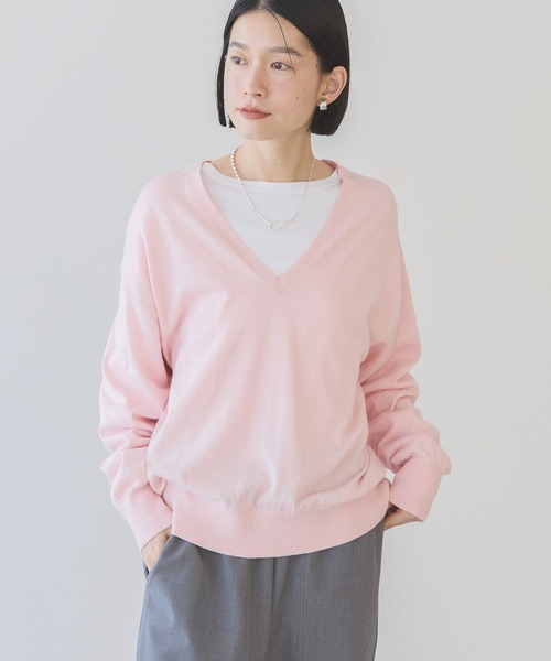 AMERICAN HOLIC(アメリカンホリック)の「Vネックニットプルオーバー(ニット/セーター・レディース・ピンク/ネイビー/グレー系その他/ライトイエロー・L/M)」の19枚目の写真