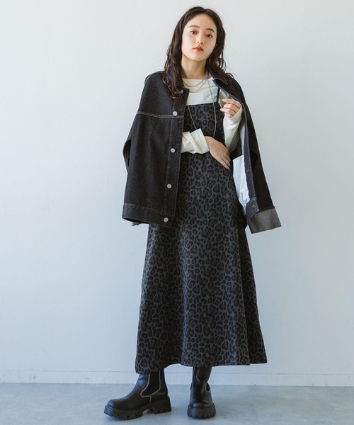 RAGEBLUE(レイジブルー)の「バックリボン/レオパードキャミワンピース(ワンピース・レディース・グレー系/ブラウン系・FREE)」の5枚目の写真