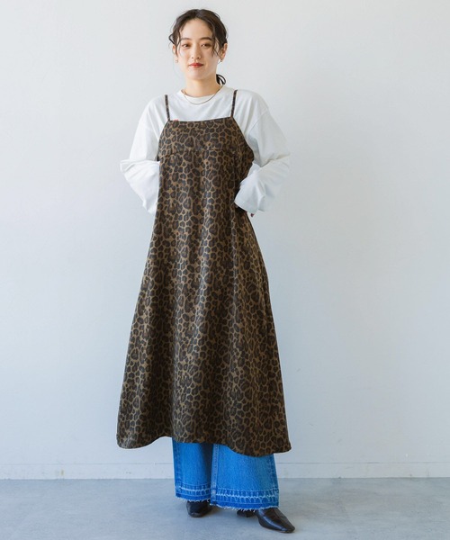 RAGEBLUE(レイジブルー)の「バックリボン/レオパードキャミワンピース(ワンピース・レディース・グレー系/ブラウン系・FREE)」の7枚目の写真