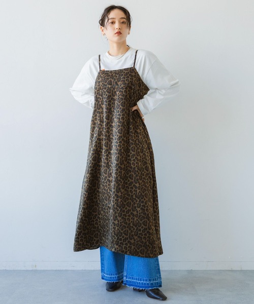 RAGEBLUE(レイジブルー)の「バックリボン/レオパードキャミワンピース(ワンピース・レディース・グレー系/ブラウン系・FREE)」の8枚目の写真