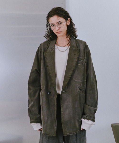 HARE（ハレ）の「【SET UP対応】コットンフェードジャケット(HARE)（テーラードジャケット・メンズ・ブラック/グレー/カーキ・FREE）」の22枚目の写真