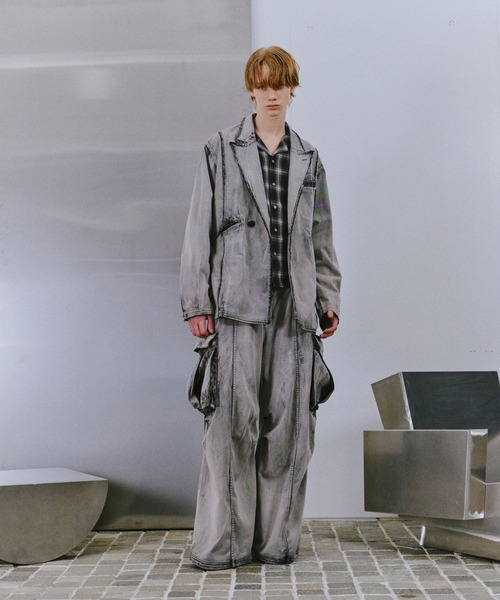 HARE（ハレ）の「【SET UP対応】コットンフェードジャケット(HARE)（テーラードジャケット・メンズ・ブラック/グレー/カーキ・FREE）」の7枚目の写真