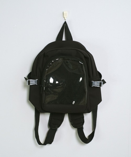 shopnikoniko（ショップニコニコ）の「痛バ リュック 痛バッグ 推し活 クリアポケット付き ミニリュックサック（バックパック/リュック・レディース・ブラック/ホワイト・フリー）」の13枚目の写真