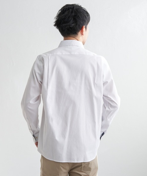 ikka(イッカ)の「ブロックスパイピング切り替えシャツ(シャツ/ブラウス・メンズ・ネイビー/ホワイト・M/L/XL/S)」の9枚目の写真