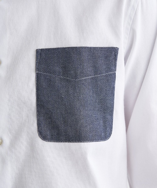 ikka(イッカ)の「ブロックスパイピング切り替えシャツ(シャツ/ブラウス・メンズ・ネイビー/ホワイト・M/L/XL/S)」の14枚目の写真