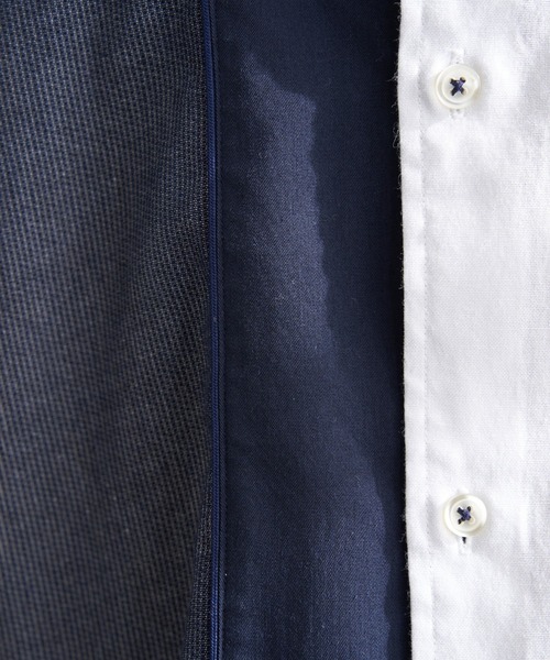 ikka(イッカ)の「ブロックスパイピング切り替えシャツ(シャツ/ブラウス・メンズ・ネイビー/ホワイト・M/L/XL/S)」の18枚目の写真