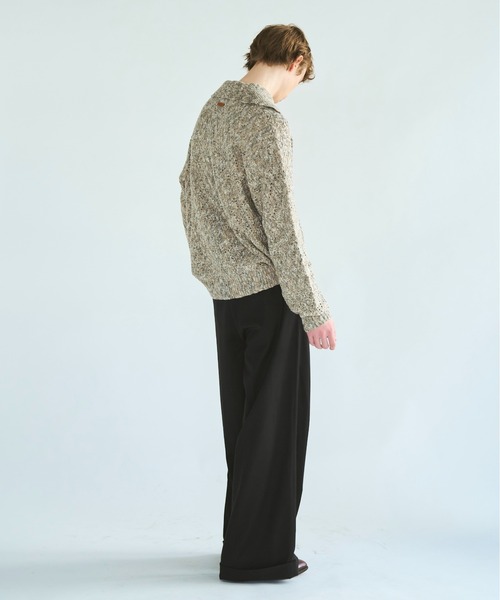 CAMPHOR WOOD(カンファーウッド)の「skipper stitching l/s knit shirt / 透かし網みスキッパーL/Sニットニットシャツ(ニット/セーター・メンズ・ライトブルー/ピンク/サンドベージュ・SMALL/MEDIUM/LARGE)」の8枚目の写真