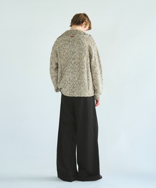 CAMPHOR WOOD(カンファーウッド)の「skipper stitching l/s knit shirt / 透かし網みスキッパーL/Sニットニットシャツ(ニット/セーター・メンズ・ライトブルー/ピンク/サンドベージュ・SMALL/MEDIUM/LARGE)」の7枚目の写真