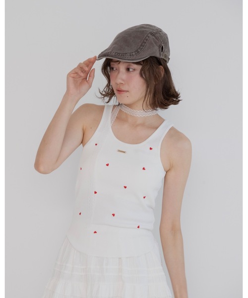 jumelle（ジュメロ）の「emblem rib tank（タンクトップ・レディース・ベージュ/ホワイト/チャコール・FREE）」の6枚目の写真