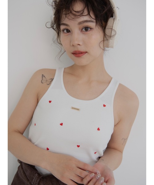 JUMELLE（ジュメロ）の「emblem rib tank（タンクトップ・レディース・ベージュ/ホワイト/チャコール・FREE）」の21枚目の写真