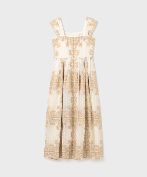 GRACE CONTINENTAL(グレースコンチネンタル)の「フレームジャガードドレス(ワンピース・レディース・ベージュ/ブラック・36/38)」の4枚目の写真