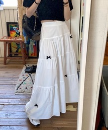 プチリボンフリルロングスカート