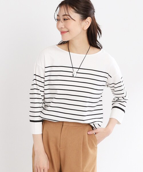 Reflect(リフレクト)の「【洗える】パネルボーダープルオーバー(Tシャツ/カットソー・レディース・イエロー系その他4/ブラック系2/グリーン系3・09/11)」の2枚目の写真