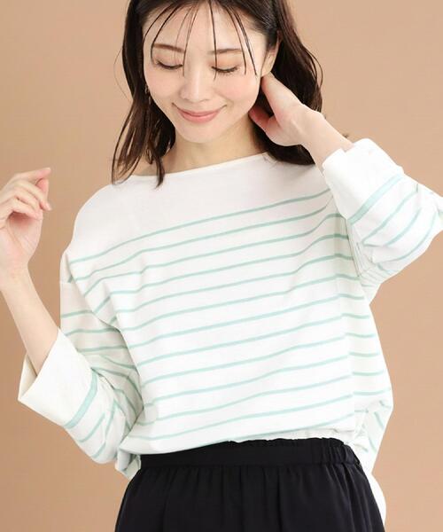 Reflect(リフレクト)の「【洗える】パネルボーダープルオーバー(Tシャツ/カットソー・レディース・イエロー系その他4/ブラック系2/グリーン系3・09/11)」の3枚目の写真