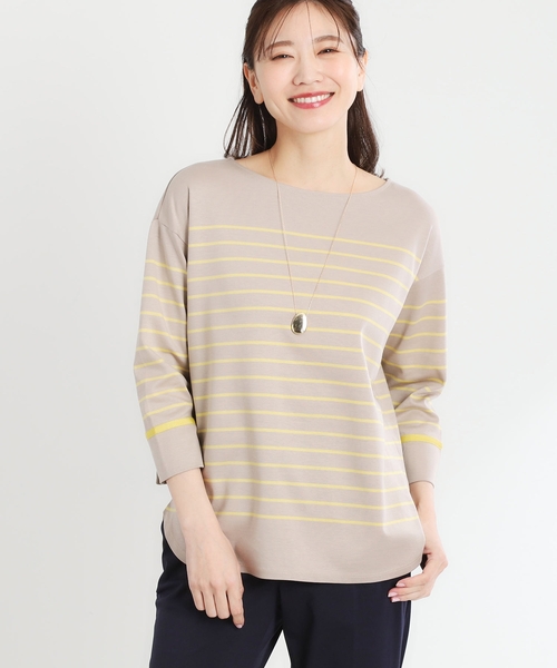 Reflect(リフレクト)の「【洗える】パネルボーダープルオーバー(Tシャツ/カットソー・レディース・イエロー系その他4/ブラック系2/グリーン系3・09/11)」の13枚目の写真