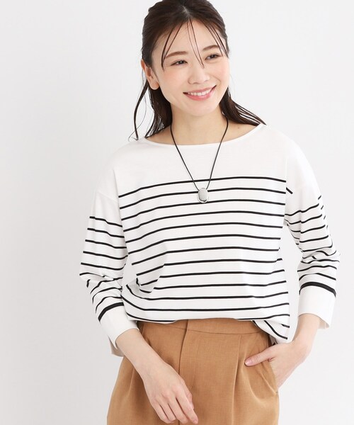 Reflect(リフレクト)の「【洗える】パネルボーダープルオーバー(Tシャツ/カットソー・レディース・イエロー系その他4/ブラック系2/グリーン系3・09/11)」の16枚目の写真