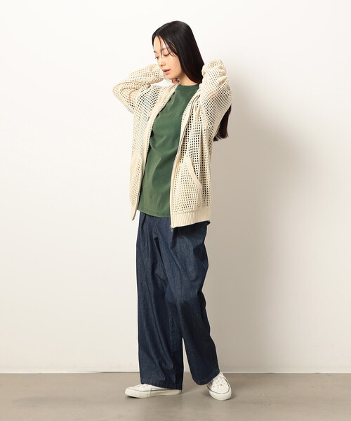 Purple&Yellow(パープルアンドイエロー)の「メッシュニットジップパーカ(パーカー・メンズ・ブラック/キナリ・SMALL/LARGE/MEDIUM)」の14枚目の写真